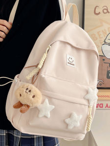 OUDENGPAI | กระเป๋าเป้สะพายหลังสำหรับเด็กนักเรียนมัธยมปลายและมัธยมต้น ความจุขนาดใหญ่ น้ำหนักเบา สไตล์เรียบง่าย สีสันสดใส กระเป๋าสะพายไหล่แบบเดี่ยว