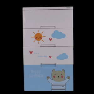 LazMall Aapstone ตู้ลิ้นชัก A58-004(C15) คิวท์แบร์ คิวท์บันนี่ หน้ากว้าง 58 ซม.4ชั้น พลาสติก