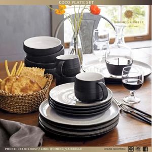 Dining Vaisselle - จานชาม Modern Black CoCo Plate Set สไตล์โมเดิร์น จานสีดำสุดคลาสสิค ออกแบบโดยAmerican Artist