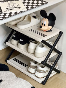 under Desk Shoe Rack Dormitory Simple Multi Layer Foldable Plastic Shoe Storage Cabinet Home Small Entrance Shoe Shelf