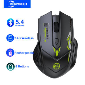 Kebidumei | Bluetooth 5.4 Mouse Dual-Mode 2.4G Wireless Mouse 6 Buttons Gaming Mouse Office Silent Mice Rechargeable Mouse For PC Laptop