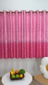 ผ้าม่านหน้าต่าง ม่านเจาะตาไก่ ลายซากุระ พิมมพ์ลาย 2 ด้าน (ราคาต่อ 1 ผืน)