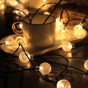 ไฟตกแต่ง SOLAR LED ไฟลูกแก้ว 12M 100 LED 12เมตร 8โหมด สวน-กลาง โซล่าเซลล์ ไฟเส้นอัจฉริยะ ประหยัดไฟมาก ทนแดด ทนฝน