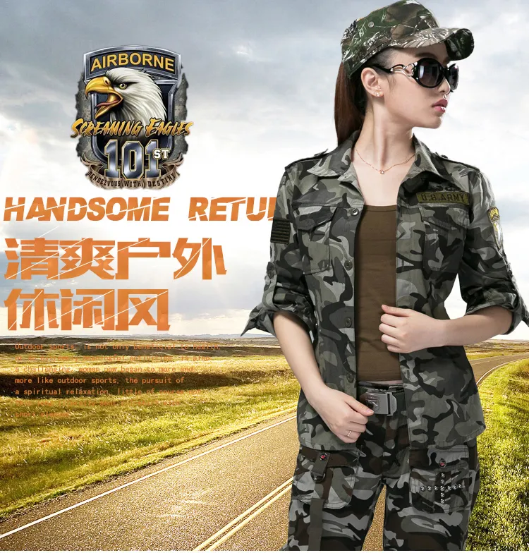 New Work Clothes Style Army Green Shirt Women Long Sleeve Loose Slim  Looking Square Collar Camouflage Jacket Korean Style Spring and Autumn  Fashion Brand