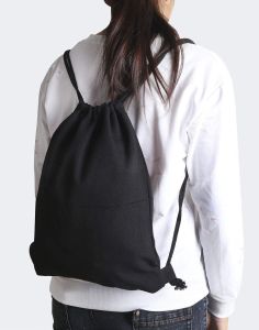 Cotton Canvas Drawstring Backpack Bag Gym Sackpack Sports String Sackpack Storage Gift Bag 2 Pack Black 34.5x40cm Casual