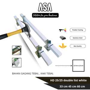 Handle Pintu Tarikan Pintu HD 25/25 Double List White Spb ( Powder Coating / ANTI GORES ) 33 CM 45 CM 60 CM