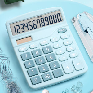 Calculator Big with 12-Digit Large LCD Display Solar Battery Dual Power for Home Basic Office