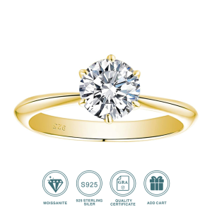 GRA Certified 1-5CT Moissanite & VVS1 Lab Diamonds Solitaire Ring