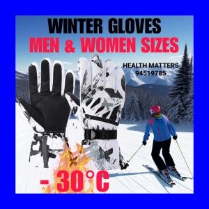 ♥️🇸🇬 WINTER GLOVES for men women -30°C Multi colour waterproof gloves touchscreen ability zipper pouch anti-loss buckle adult winter gloves