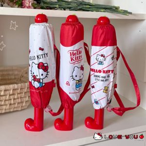 Hellokitty  Red Boot Handle Umbrella Womens Sunshade Sun Blocking Rain And Sun Dual Purpose High Aesthetic Value