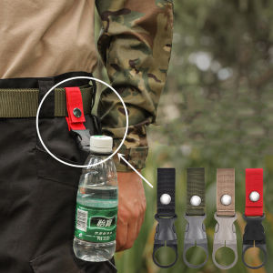 【Free Shipping】Tactical Hanging Belt Clip Carabiner Outdoor Multi-Function Nylon Water Bottle Hanging Webbing Molle Buckle Ribbon Camping Kits