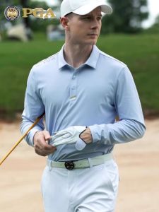 PGA | Golf Polo Shirt Long Sleeve For Men Elastic Fall Winter Wear