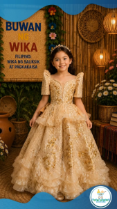 Luxury Buwan ng Wika Filipiniana Maria Clara Ball Gown  Traditional Filipino Costume  School Program Cultural Festival for Girls