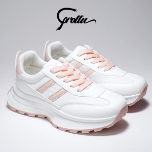 COROLLA Womens Sneakers White Brown Womens High Classic Fashion Sneakers Girls Sport Casual Shoes ( Need Add One Size）