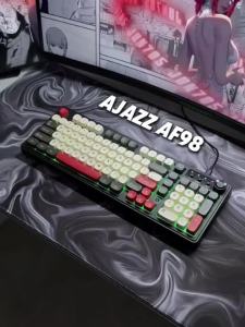AJAZZ | AJAZZ AF98 Tri-Mode Wired/Wireless/Bluetooth 98-Key Hot-Swappable ABS Keycap Office & Gaming Membrane Keyboard