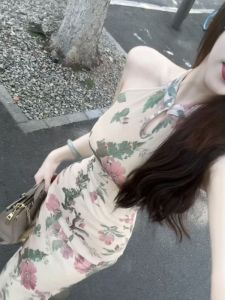 CHANGTONG | New Chinese Style Traditional Retro Sleeveless Floral Qipao Dress Spring New Item
