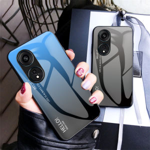 Applicable to Oppo Reno8 T 5G Version Phone Case Silicone Protective Case Cph2505 All-Inclusive Drop-Resistant Glass Cover Opporeno8t Internet Celebrity Gradient Ins Style Opporeno8t Men and Women Style 8 T