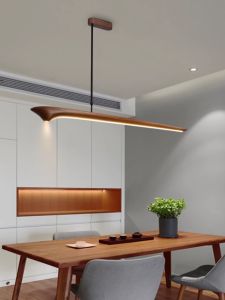 Nordic Simple Modern Solid Wood Restaurant Bar Chandelier Designer Front Office Led Bench Creative Lighting