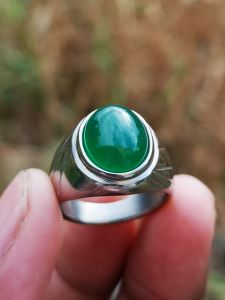 CINCIN PRIA NATURAL GREEN CHALSEDONY IJO BOTOL SUPER