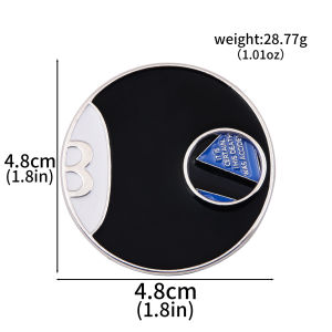 Black Eight Ball Spinning Enamel Pin Brooch Can Be Rotated To Different States Lapel Pin Badges For Doctor Medical Jewelry Gift
