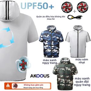 12V/5V USB Quạt Làm Mát Áo Tay Ngắn Thoáng Khí Điều Hòa Không Khí Câu Cá Áo Ngoài Trời Đi Xe Đạp Làm Việc Áo Khoác Mùa Hè