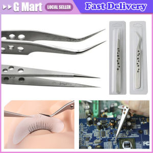 Professional High Precision Stainless Steel Tweezers for Nail Art False Eyelash Extension Pincet Electronic Pliers Clip Electronics Industrial Tweezers Anti-static Curved Straight Tip Precision Stainless Forceps Phone Repair Hand Tools Sets