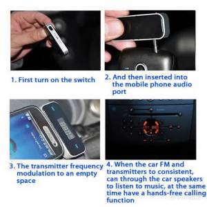 kebidumei | 3.5mm FM Transmitter Music Audio LCD Display Wireless Handsfree Car Kit for iPhone iPod Samsung MobilePhones MP3 Player Tablet