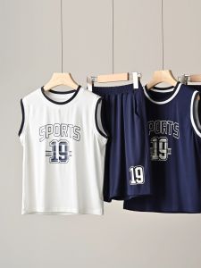 A-Class 50-Stand Modal Childrens Sports Set Thin Summer Vest Shorts for Boys Ages 2-14 Breathable Comfortable Non-Hat Design