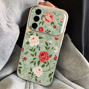 Leather Phone Case For Samsung S26 Ultra S25 Plus S24 FE A56 5G A17 A16 A15 A57 A55 A54 A53 A14 A37 A36 A35 A34 A27 Flower Cover