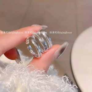 Cats Eye Ring for Women 9999 Pure Silver Fashionable Open Adjustable Milky Way Design Best Friend Girlfriend Gift