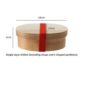 Japanese-Style Wooden Lunch Box Single Double Deck Compartment Lunch Box Sushi Box Student Portable Lunch Box Dried Fruit Box Picnic Box