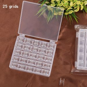 25pcs Home Sewing Machine Bottom Thread Bobbin Set Sewing Accessories Clear Plastic Spools with Storage Box for Brother Janome S