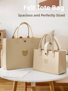 Large Capacity Felt Shoulder Bag Womens Handbag Gift Shopping Bag Advertised Promotional Eco-Friendly Canvas Bag Storage Organizer