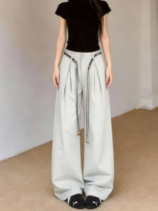 MANMI | High Waist Tied Wide Leg Pants Slack Design Slim Fit For Women