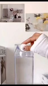 Botol Minum Kotak Susu Aesthetic Transparan Portable Tempat Air Refill Kulkas BPA Free