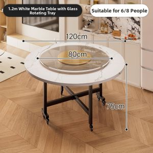 ZHUSHANXIA | Compact Folding Round Dining Table