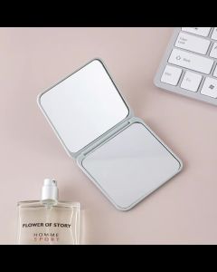 Cermin Lipat 2 Sisi Persegi Polos / Kaca Dandan Souvenir/ Kaca Make Up Rias Mini Double Mirror