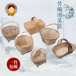 ตะกร้าหวายแบบพกพารถเข็นไข่ขนาดเล็กตะกร้าผลไม้ตะกร้าเก็บห้องครัวในครัวเรือนตะกร้า