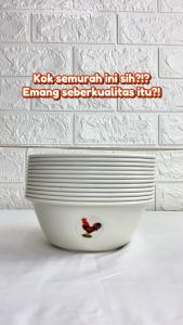 (ISI 12pcs) MANGKOK AYAM JAGO - Mangkok Plastik Lusinan / Mangkuk / Bowl Grosir Termurah