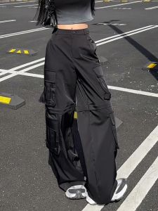 Slim High Waist Black Workwear Pants Womens Summer New Thin Design High Street Loose Casual Long Pants Fashionable Trendy Hot