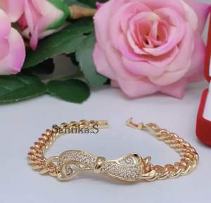 Gelang Rantai Plat Wanita Fhasion Perhiasan Xuping Lapis Emas 18.k