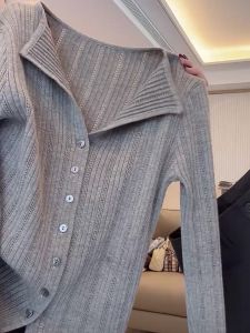 HUOLISI | Single Button Lazy Style Slimming Simple Knit Cardigan