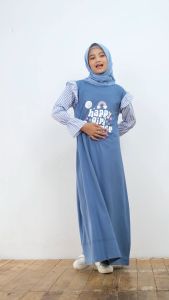 Gamis Anak Perempuan Kaos Muslimah Dress Anak Tanggung Kekinian Usia 4 Sampai 14 Tahun