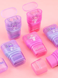 เครื่องมือสกัดดินสีสันสดใส 2 ช่องหมุนได้พร้อมยางลบ ขนาดใหญ่สำหรับนักเรียนชั้นอนุบาล อุปกรณ์การศึกษาแบบเรียบง่าย