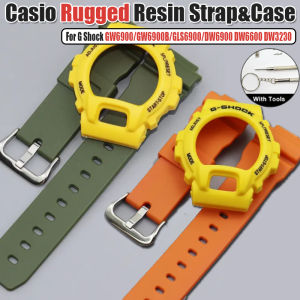 DIY Accessories Rugged Case + Strap For DW6900 G6900B GLS6900 Resin Screen Protector For DW6900 DW3230 Silicone Band Kit With Tools