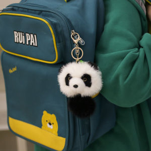 ของเล่นหมีแพนด้าติดกระเป๋า หมีตุ๊กตาแบบอ่อนนุ่ม ของเล่นติดกระเป๋าแบบติดรูปหมี ของเล่นตุ๊กตาหมีตุ๊กตาแพนด้าติดกระเป๋าแบบน่ารัก