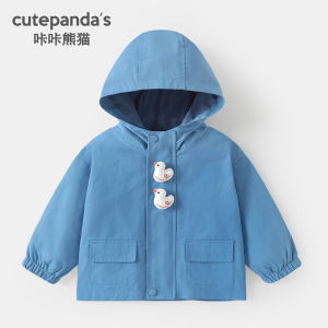 Cute Fashionable Baby Girls Hooded Jacket Autumn Spring Season Cotton Nylon Blend Childrens Top Trendy Outfit by Cutepandas
