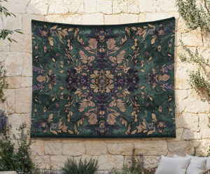 VIKAMA Màu Xanh Đậm Bohemian Hoa Mandala Tấm Thảm Retro Rừng Nền Vải Cho Phòng Khách Phòng Ngủ Trang Trí Treo Tường
