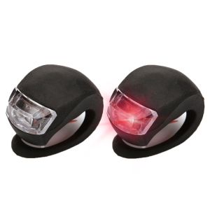 Silicone LED Bike Lights Waterproof Bicycle Head Front Light Cycling Wheel Flash Rear Lamp Night Warning Taillight