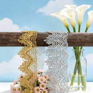 4m/13.12ft Each Pack big Wide gold Lac Trims sequin for dresses bar sewing Accessory DIY Crafts Wedding Home webbing Decoration